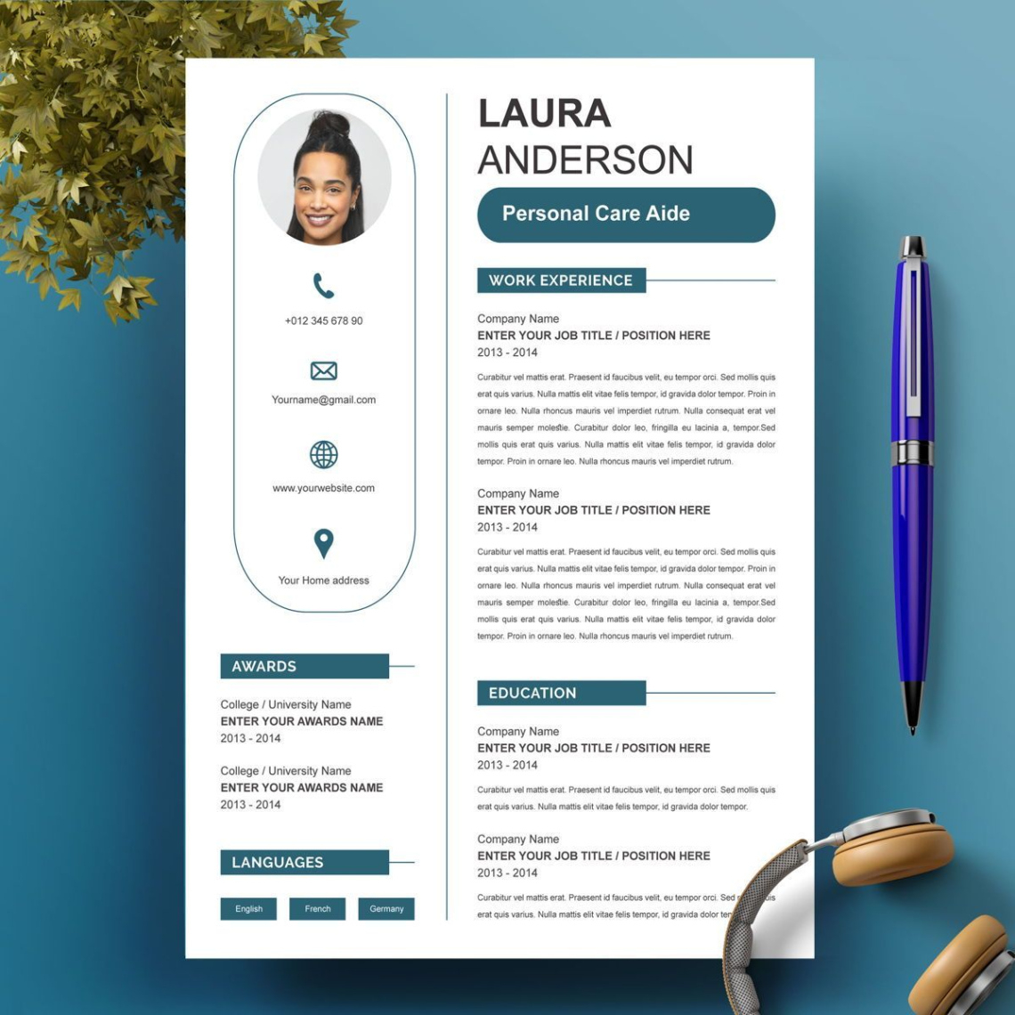 Custom Personal Care Assistant Resume Template Word Sample