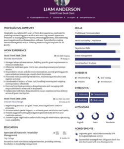 Editable Hotel Front Desk Resume Template Word Sample