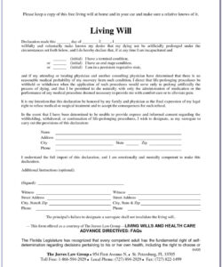 Editable Wisconsin Living Will Template Pdf Sample