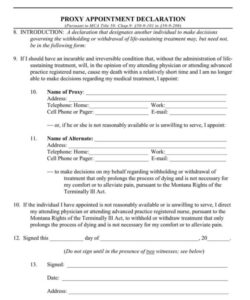 Free  Advance Directive Living Will Template Word Sample