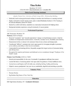 Free Blank Certified Nursing Assistant Resume Template Doc Sample