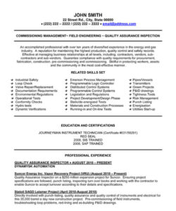 Free Blank Quality Control Inspector Resume Template Word