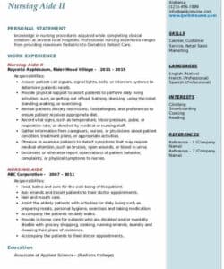 Free  Certified Nursing Assistant Resume Template Excel