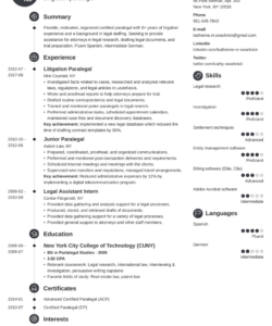 Free Custom Entry Level Paralegal Resume Template Word