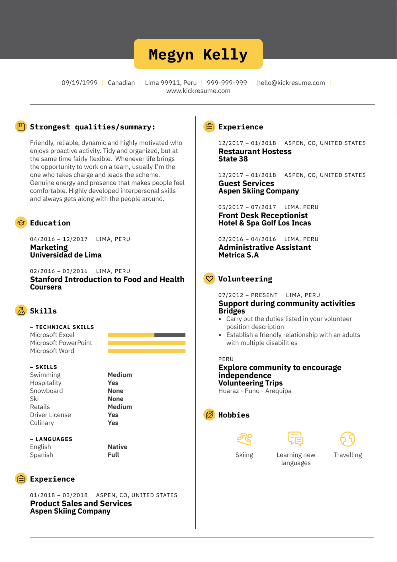 Free Custom Hotel Front Desk Resume Template Word Sample