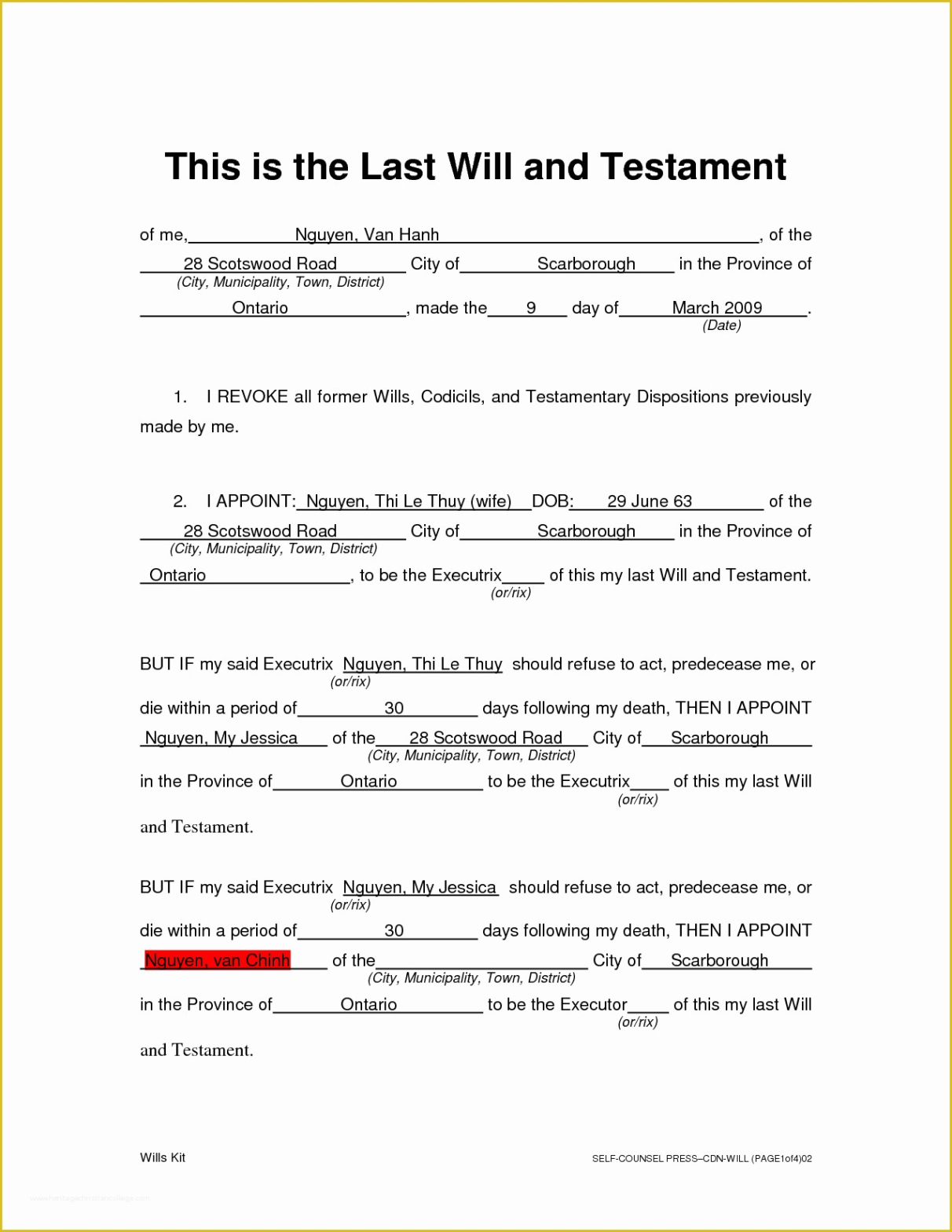 Free Custom Illinois Living Will Template  Sample