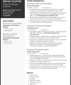 Free Custom Physical Therapist Assistant Resume Template