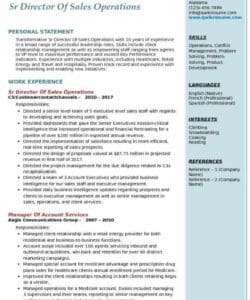 Free Editable Director Of Operations Resume Template Pdf