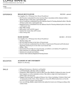 Free  Family Nurse Practitioner Resume Template  Sample