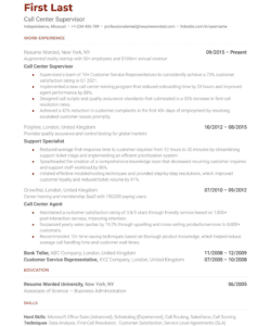 Free Printable Call Center Manager Resume Template Word