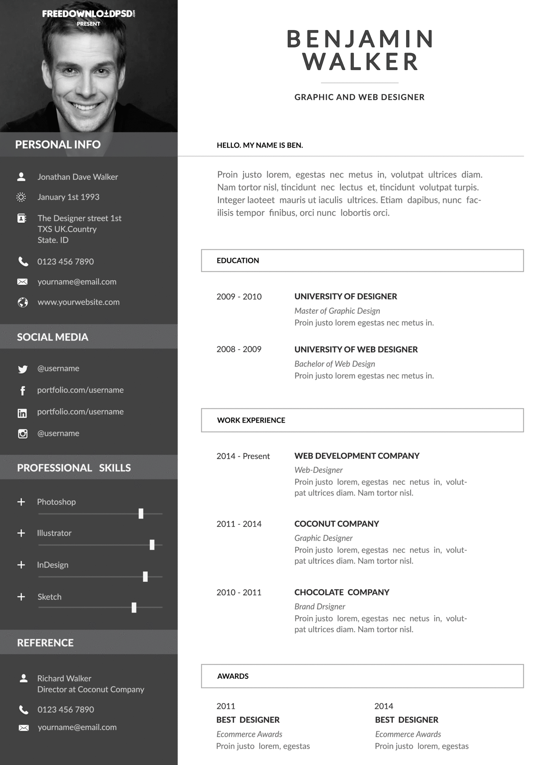 Free Printable Experienced It Professional Resume Template Excel