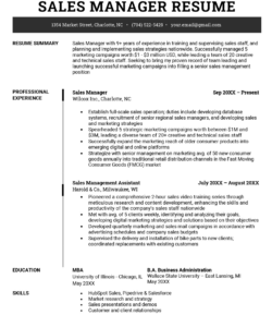 Free  Regional Sales Manager Resume Template Excel Sample