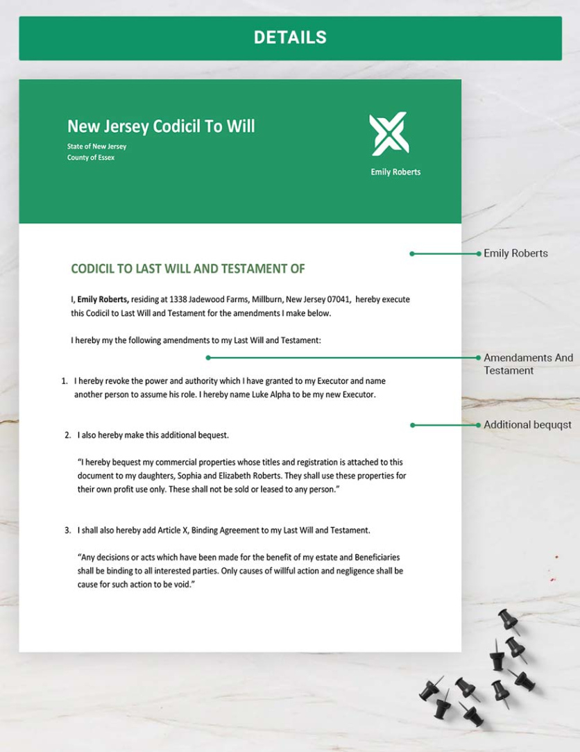 New jersey living will template
