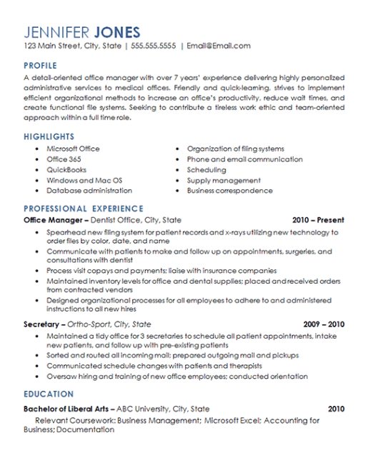 Printable Dental Office Manager Resume Template Doc Printable Dental Office Manager Resume Template Doc