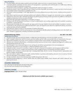 Printable Family Nurse Practitioner Resume Template Pdf Sample