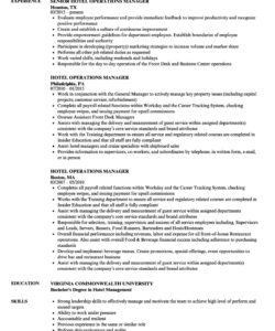 Printable Hotel General Manager Resume Template Word Sample