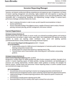 Printable Investment Banking Analyst Resume Template Pdf Sample