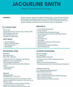 Product Marketing Manager Resume Template Excel Sample