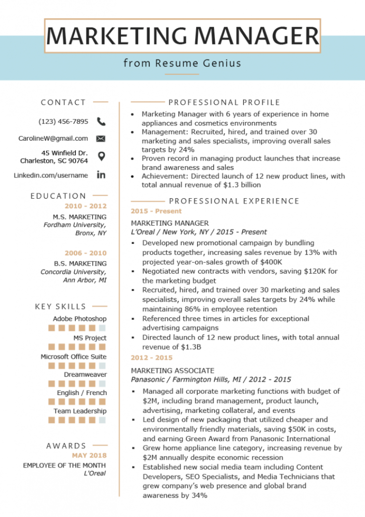 Product Marketing Manager Resume Template Excel Sample Product Marketing Manager Resume Template Excel Sample