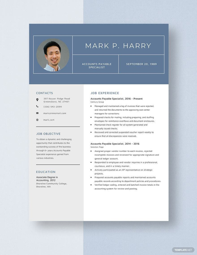Blank Accounts Payable Specialist Resume Template Doc