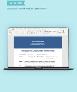 editable blank work instruction template in word google docs  download  template office work instruction template excel