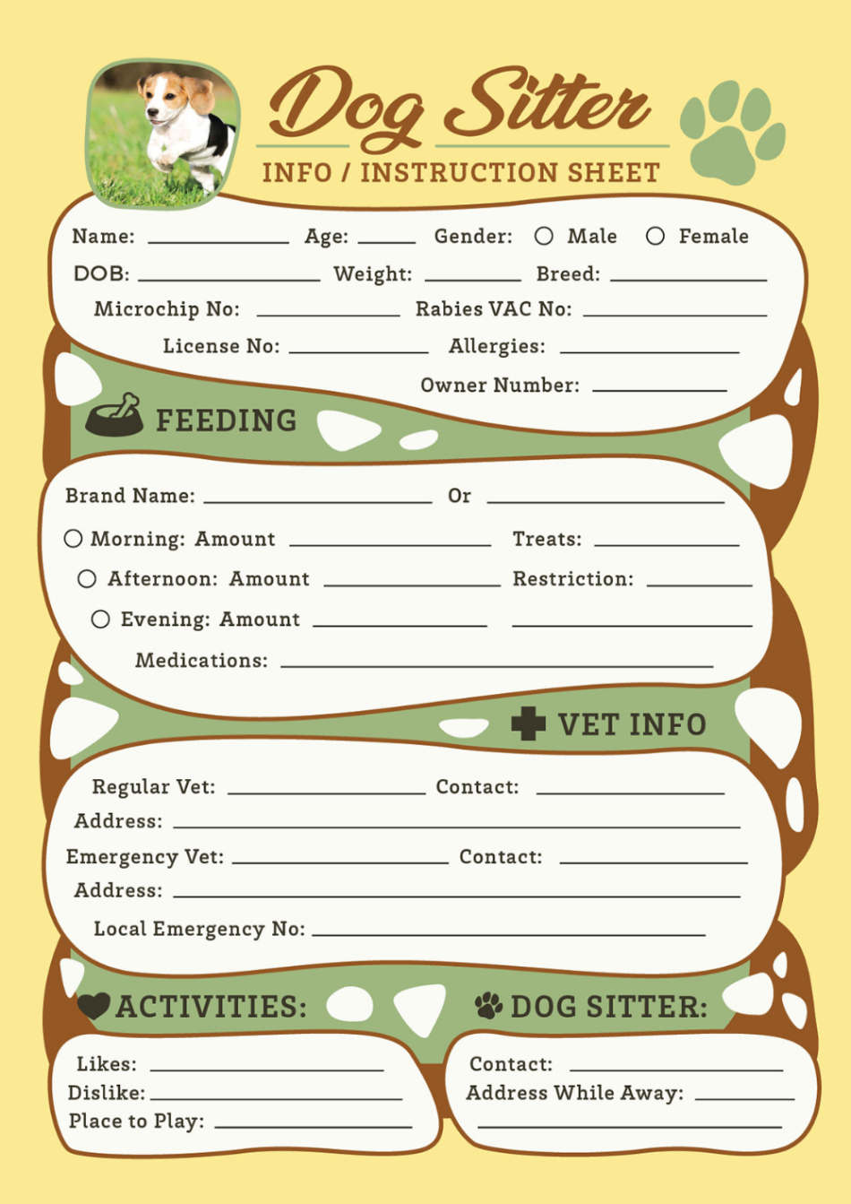 Editable Free Dog Sitter Instruction Information Sheet Design Template Pet Care Instructions Pet Pet Care Instruction Template Sample editable free dog sitter instruction information sheet design template pet care instructions pet pet care instruction template sample