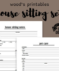 editable free printable house sitter template  printable templates house sitter instruction template excel