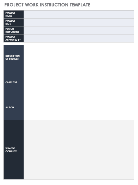 editable free work instruction templates  smartsheet general work instruction template sample