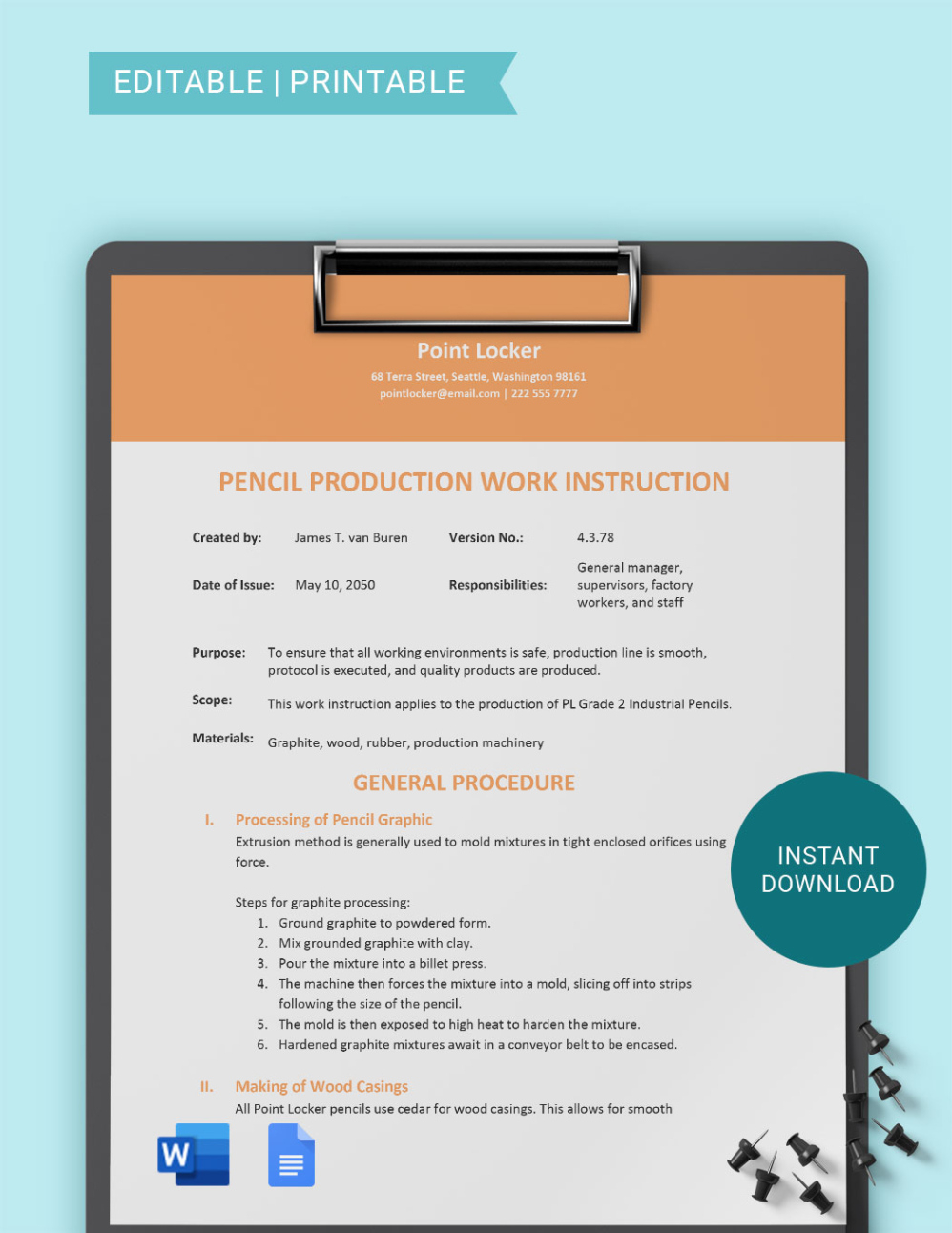 editable work instruction templates in google docs  free download  template assembly work instruction template excel