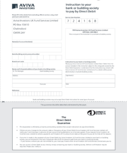 fillable online aviva investors direct debit instruction form fax email print  pdffiller direct debit instruction template excel