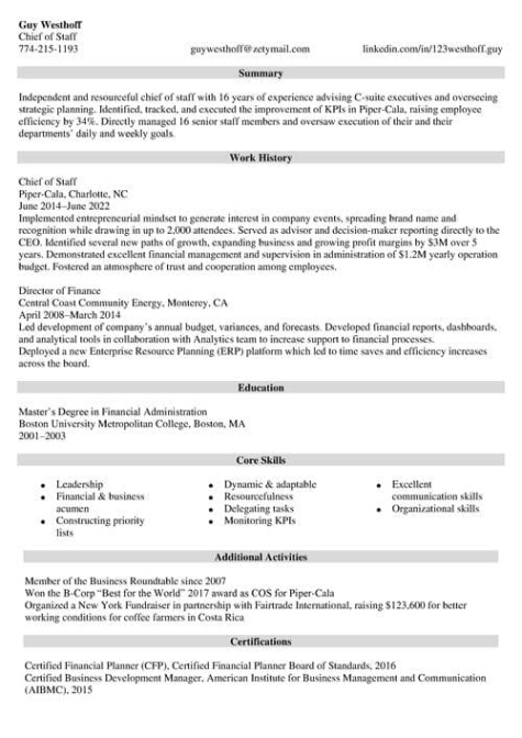 Free Blank Chief Of Staff Resume Template Free Blank Chief Of Staff Resume Template