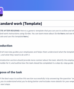 free standard work instructions excel template office work instruction template excel