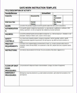 free work instruction template excel cleaning work instruction template example