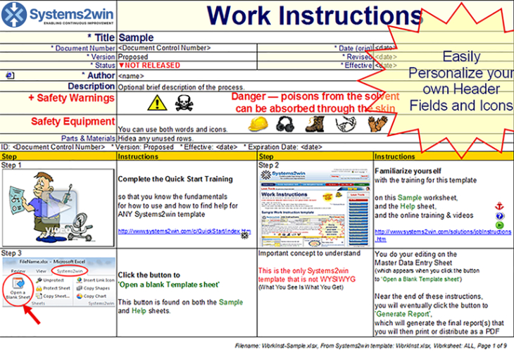 printable step by step work instruction template digital work instruction template word