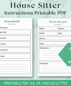 sample printable house sitter notes pet sitter instructions guide for house sitters house sitter house sitter instruction template excel