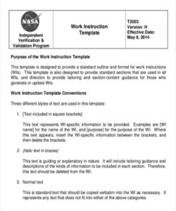 sample step by step work instruction template general work instruction template word