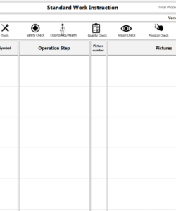 standard work instructions template excel  learn lean sigma construction site instruction template sample