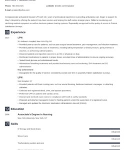 Editable Licensed Practical Nurse Resume Template Doc Sample
