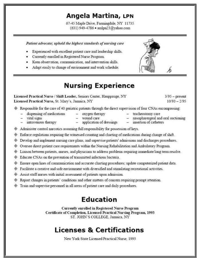 Free Blank Licensed Practical Nurse Resume Template  Sample