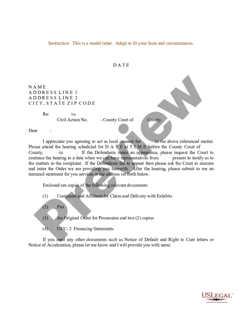free boston massachusetts sample letter for instructions to appointed  local counsel  ucc  letter estate planning letter of instruction template doc
