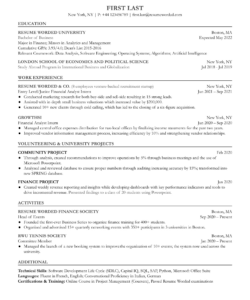 Basic Entry Level Resume Template Doc Sample