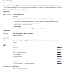 Custom First Year Teacher Resume Template Pdf