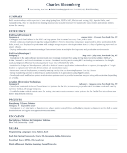 Editable Full Stack Developer Resume Template Pdf Sample