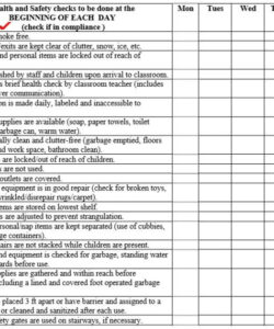 editable health safety daily checklist template in pdf format  daily checklist daily checklist template daily safety task instruction template