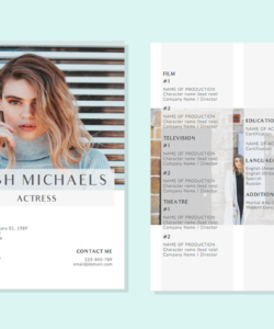 Editable Modeling And Acting Resume Template Excel