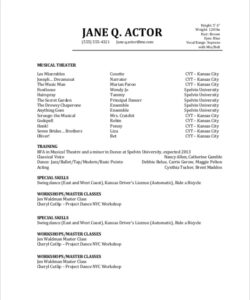 Free Custom Modeling And Acting Resume Template Word Sample