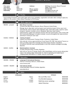 Free Custom Real Estate Agent Resume Template Pdf Sample