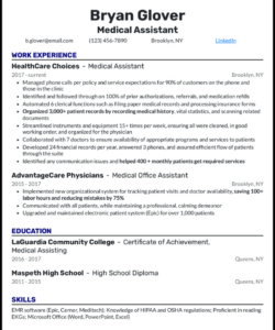 Free Editable Medical Office Assistant Resume Template Pdf Sample