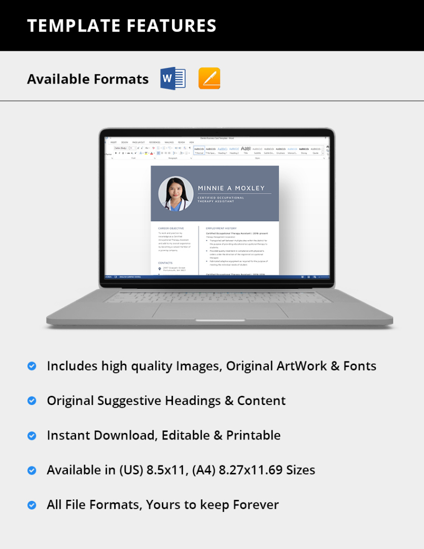 Free Printable Occupational Therapy Assistant Resume Template Doc Sample
