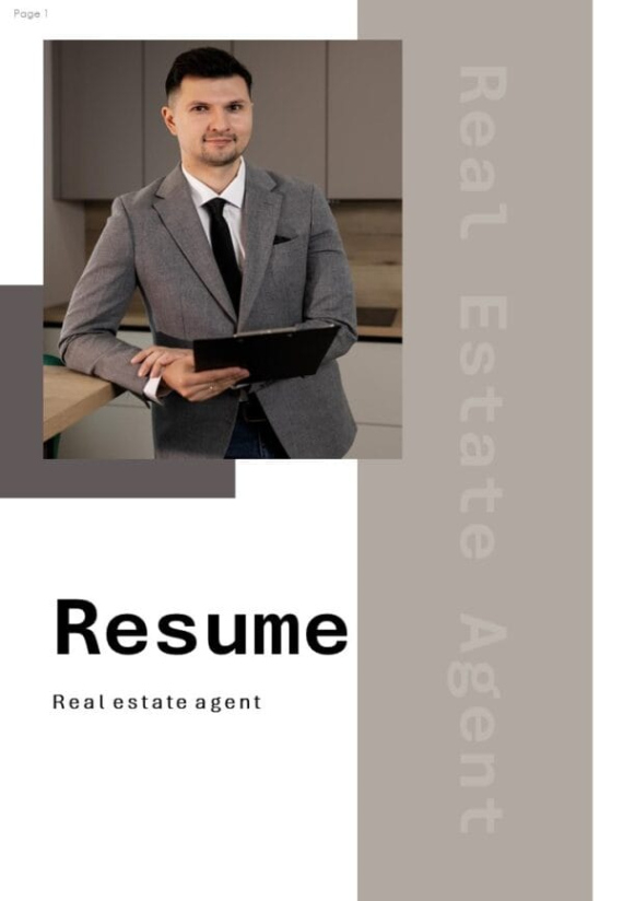 Free  Real Estate Broker Resume Template Pdf Sample
